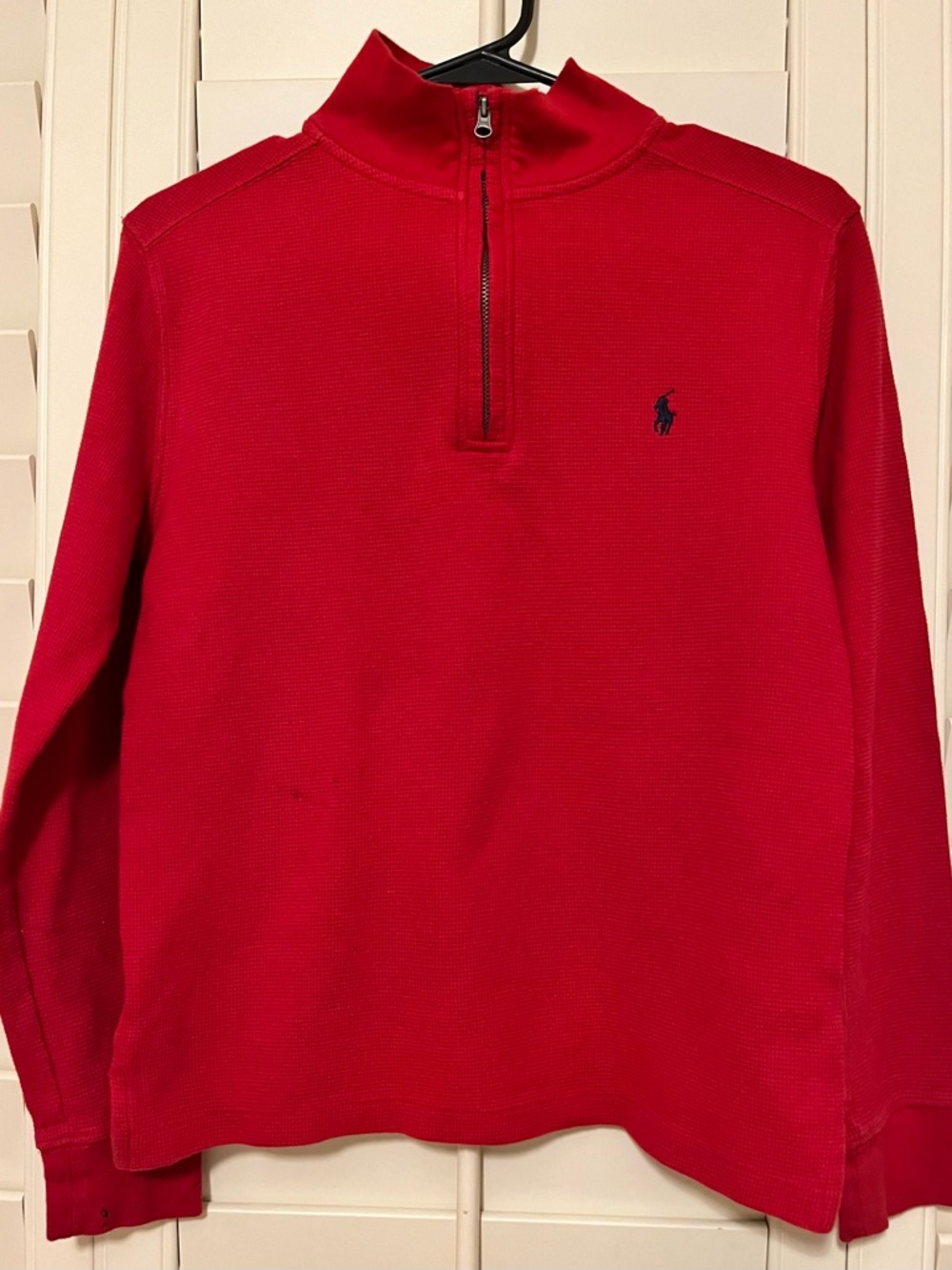 Ralph Lauren Red Quarter-Zip Polo Knit with Navy Pony 💎 3 for $21 or 4 for $24